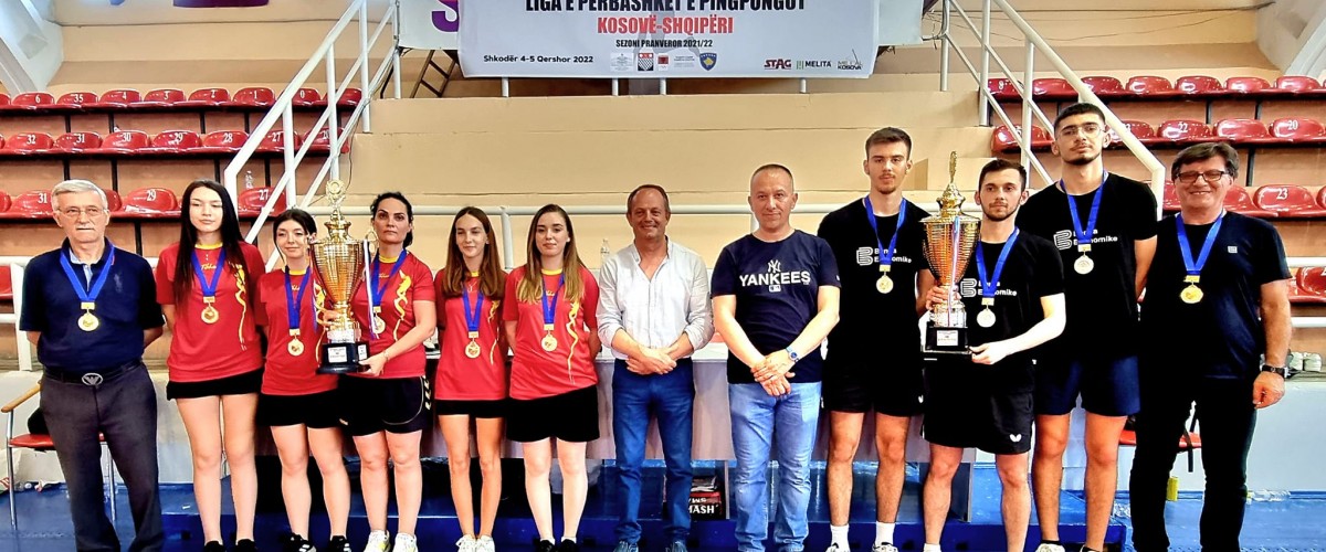 Përfundoi edicioni 2021/2022 i Ligës së përbashkët të pingpongut Kosovë-Shqipëri - Lidhja e Prizrenit kampion ndër meshkuj, kurse Teuta kampione ndër femra